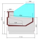 Comptoir ventilé, avec réserve, vitre verticale 90° avec relevage à piston - FULL BLACK - Diamond