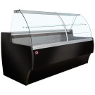 Comptoir vitrine réfrigéré à vitre bombée, ventilé, avec réserve - NOIR - Diamond