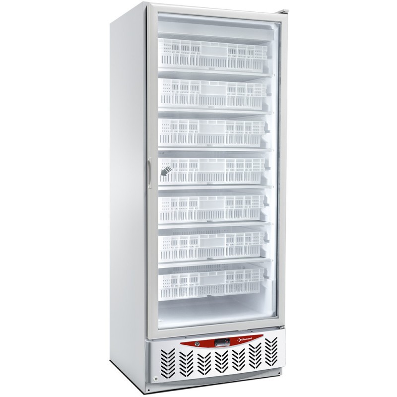 Congélateur statique, porte vitrée, 525 litres, GN2/1+600x400, blanc - Diamond