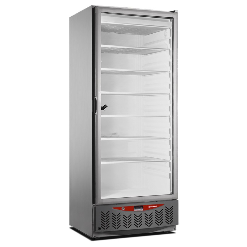 Congélateur statique, vitrée, 525 litres, GN2/1+600x400, inox - Diamond