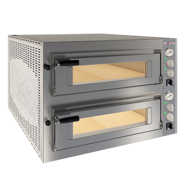 Four électrique 2x 6 pizzas diam.350mm, 2 chambres - Diverso