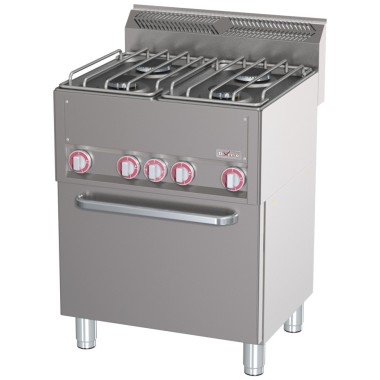 Fourneau 4 feux sur four à convection GN1/1 - Diverso