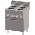 Fourneau 4 plaques électriques sur four à convection GN1/1 - Diverso