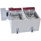 Friteuse de table électrique 2x 8 litres + robinet de vidange - Diamond