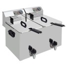 Friteuse de table électrique 2x 8 litres + robinet de vidange - Diverso