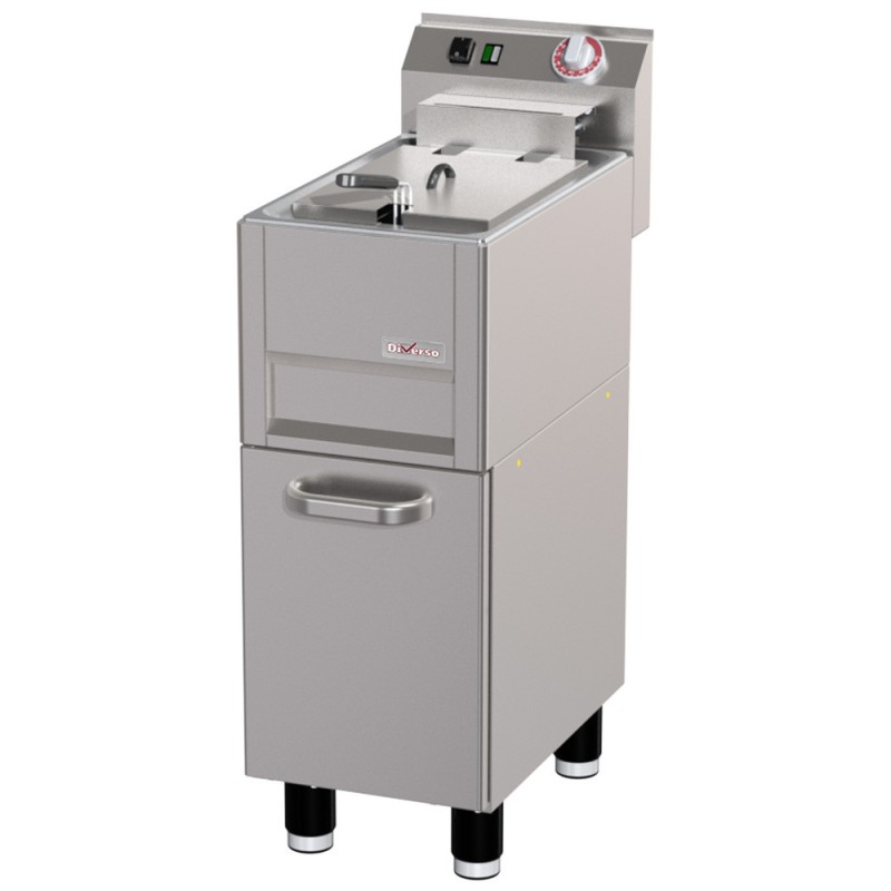 Friteuse électrique 13 litres sur meuble, avec vidange - Diverso