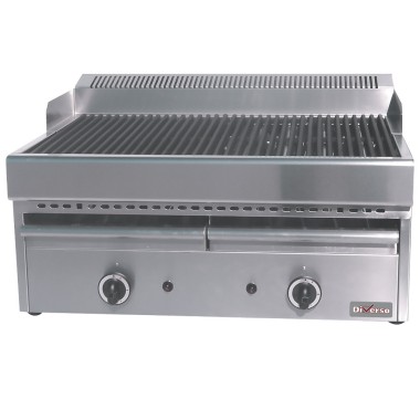 Grill-vapeur gaz avec grille de cuisson en fonte - Diverso