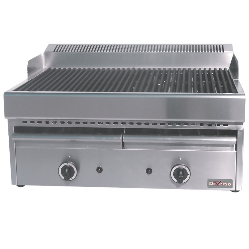 Grill-vapeur gaz avec grille de cuisson en fonte - Diverso