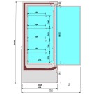 Meuble mural réfrigéré, joues vitrée, libre-service, portes battantes - Déco NOIRE - Diamond