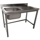 Plonge inox ECO 1 cuve égouttoir droite, sans tablette inférieure - Diverso
