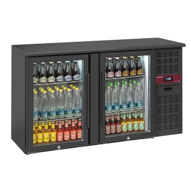 Refroidisseur de bouteilles 2 portes vitrées, 320 litres, pieds réglables - Diamond