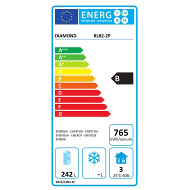 Refroidisseur de bouteilles 2 portes, 320 litres, pieds réglables - Diamond