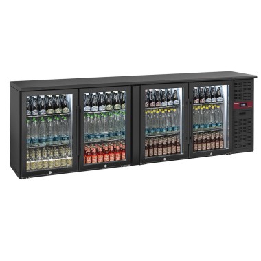 Refroidisseur de bouteilles 4 portes vitrées, 620 litres, pieds réglables - Diamond