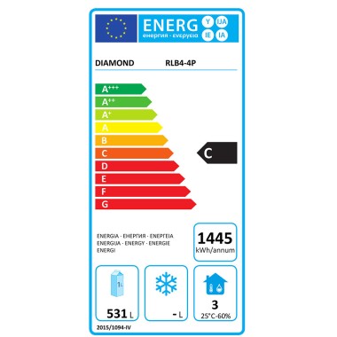 Refroidisseur de bouteilles 4 portes, 783 litres - Diamond