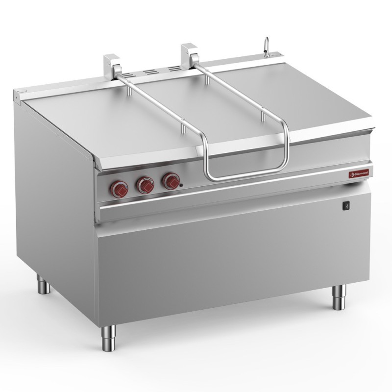 Sauteuse basculante électrique, cuve inox 120 lit. sur meuble - Diamond