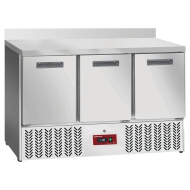 Table frigorifique , 3 portes GN 1/1, avec dosseret - Diamond