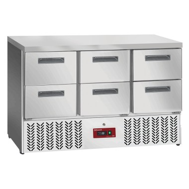 Table frigorifique , 6x 1/2 tiroirs GN 1/1 - Diamond