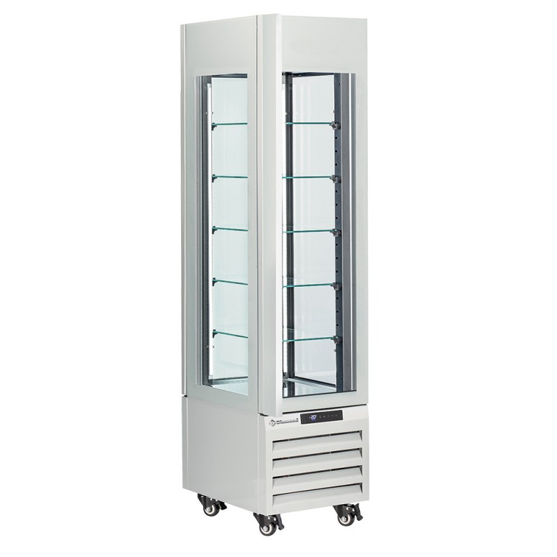 Vitrine "FULL vitrée" 260 Lt., 5 niveaux en verre, ventilée -ICE CREAM & PASTRY - BLANC - Diamond