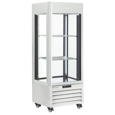 Vitrine "FULL vitrée" 440 Lt., 1 niveau + 2 étagères, ventilée - WINE - BLANC - Diamond