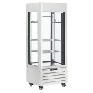 Vitrine "FULL vitrée" 440 Lt., 2 étagères & barre à viande, ventilée - MEAT - BLANC - Diamond
