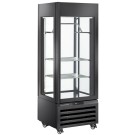 Vitrine "FULL vitrée" 440 Lt., 2 étagères & barre à viande, ventilée - MEAT - NOIR - Diamond