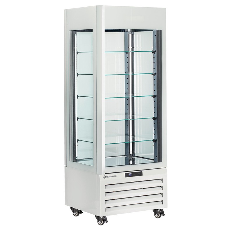 Vitrine "FULL vitrée" 440 Lt., 5 niveaux en verre, ventilée - ICE CREAM & PASTRY - BLANC - Diamond