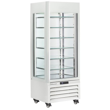 Vitrine "FULL vitrée" 440 Lt., 6 niveaux en verre, statique - ICE CREAM - BLANC - Diamond