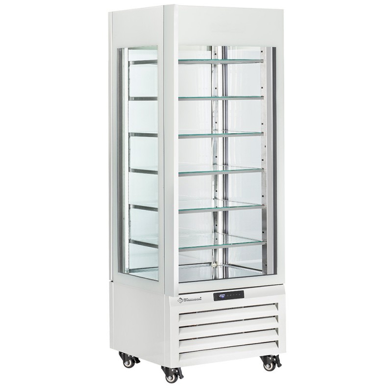Vitrine "FULL vitrée" 440 Lt., 6 niveaux en verre, statique - ICE CREAM - BLANC - Diamond