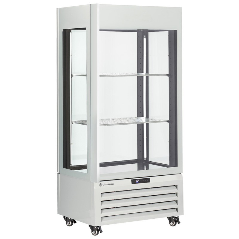 Vitrine "FULL vitrée" 600 Lt., 1 niveau + 2 étagères, ventilée - WINE - BLANC - Diamond