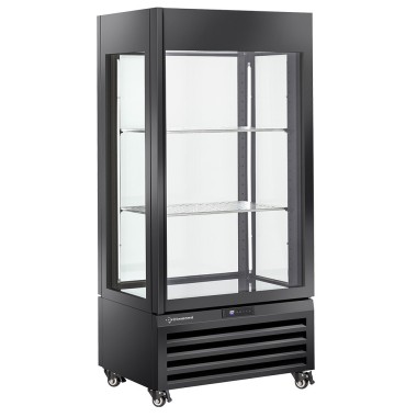 Vitrine "FULL vitrée" 600 Lt., 1 niveau + 2 étagères, ventilée - WINE - NOIR - Diamond