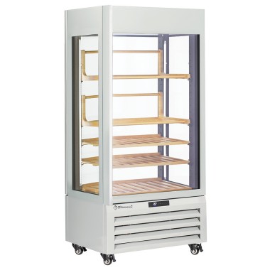 Vitrine "FULL vitrée" 600 Lt., 1 niveau + 4 étagères, ventilée - WINE - BLANC - Diamond