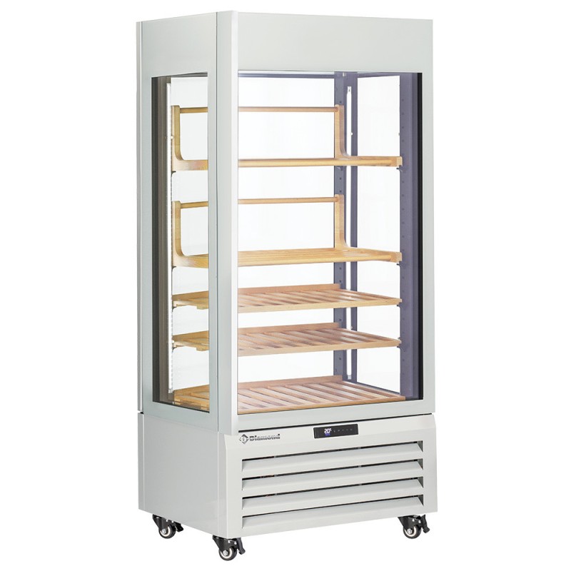 Vitrine "FULL vitrée" 600 Lt., 1 niveau + 4 étagères, ventilée - WINE - BLANC - Diamond