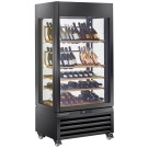 Vitrine "FULL vitrée" 600 Lt., 1 niveau + 4 étagères, ventilée - WINE - NOIR - Diamond