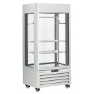 Vitrine "FULL vitrée" 600 Lt., 2 étagères & barre à viande, ventilée - MEAT - BLANC - Diamond
