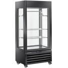 Vitrine "FULL vitrée" 600 Lt., 2 étagères & barre à viande, ventilée - MEAT - NOIR - Diamond