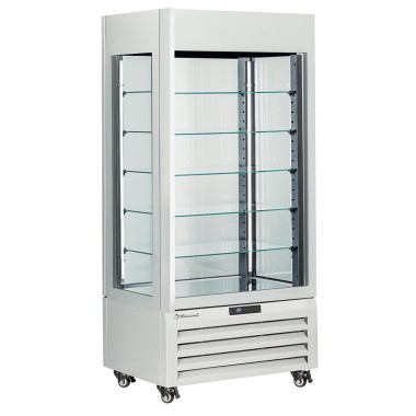 Vitrine "FULL vitrée" 600 Lt., 5 niveaux en verre, ventilée - ICE CREAM & PASTRY - BLANC - Diamond