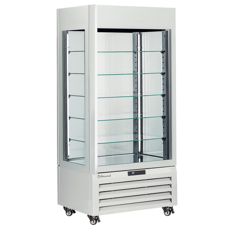 Vitrine "FULL vitrée" 600 Lt., 5 niveaux en verre, ventilée - ICE CREAM & PASTRY - BLANC - Diamond