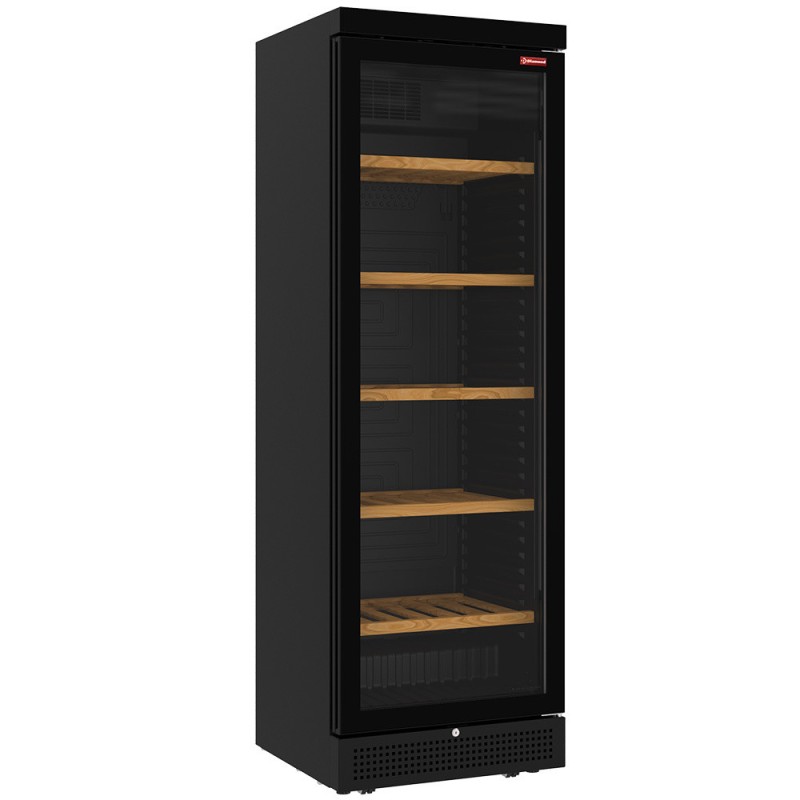Vitrine cave à vins ventilée 382 litres - 5 niveaux - sans cadre - NOIRE - Diamond