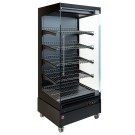 Vitrine chauffante, libre-service, avec porte vitrée, sur roues - FULL BLACK - Diamond