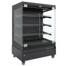 Vitrine chauffante, libre-service, avec porte vitrée, sur roues - FULL BLACK - Diamond