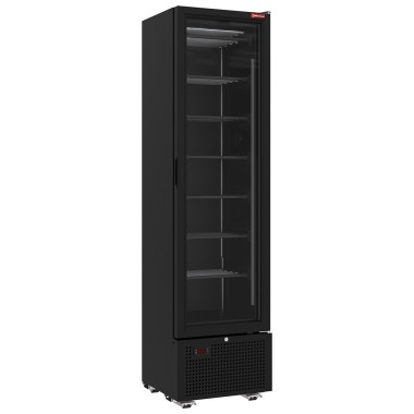 Vitrine ventilée négative vitrée 221 litres - 7 niveaux fixes - NOIRE - Diamond