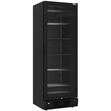 Vitrine ventilée négative vitrée 382 litres - 5 niveaux fixes - NOIRE - Diverso