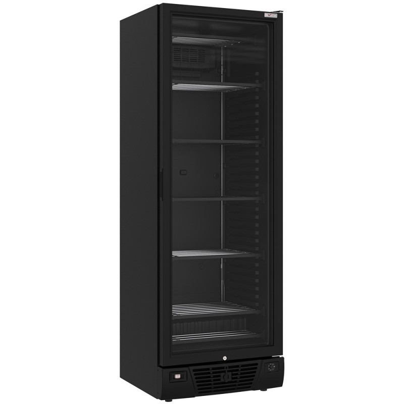 Vitrine ventilée négative vitrée 382 litres - 5 niveaux fixes - NOIRE - Diverso