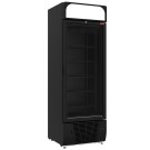 Vitrine ventilée négative vitrée 496 litres - 6 niveaux fixes avec caisson lumineux - NOIRE - Diamond