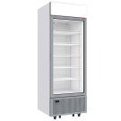 Vitrine ventilée négative vitrée 646 litres - 5 niveaux fixes avec caisson lumineux - BLANCHE - Diamond