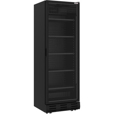 Vitrine ventilée positive 382 litres NOIRE avec caisson lumineux - Diverso
