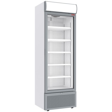 Vitrine ventilée positive 494 litres BLANCHE avec caisson lumineux - Diamond