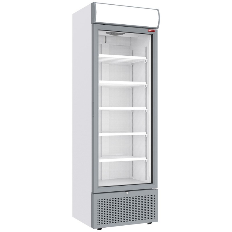 Vitrine ventilée positive 494 litres BLANCHE avec caisson lumineux - Diamond