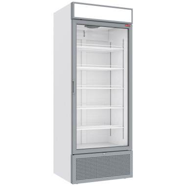 Vitrine ventilée positive 715 litres BLANCHE avec caisson lumineux - Diamond