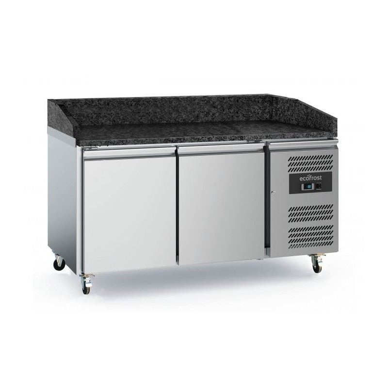 Table de préparation 2 portes pour Pizza avec Granit - Combisteel